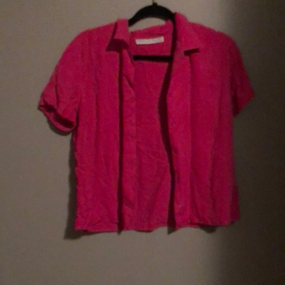 small pink button up